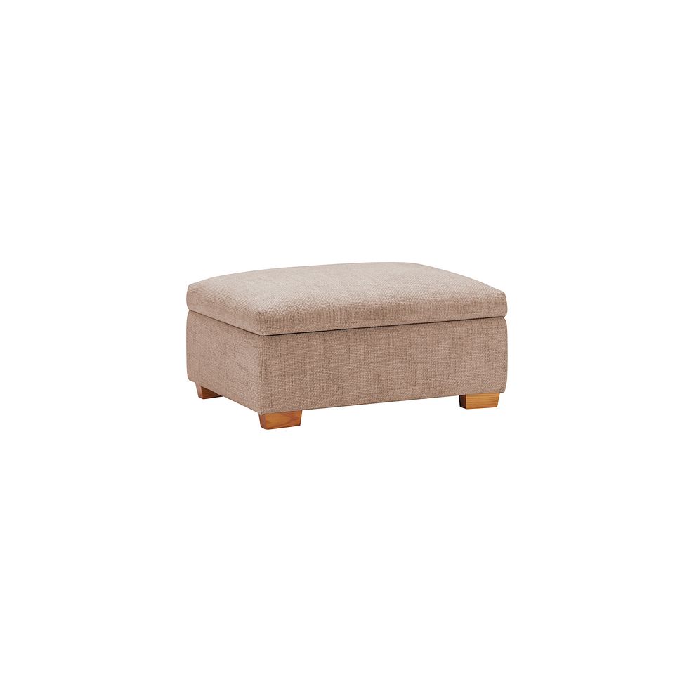 Marlow Storage Footstool in Jetta Beige Fabric 1