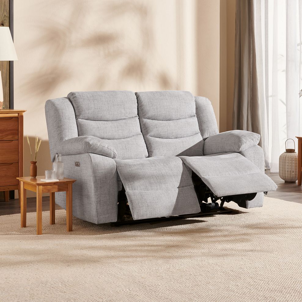Marlow 2 Seater Electric Recliner Sofa in Keswick Dove Fabric 1