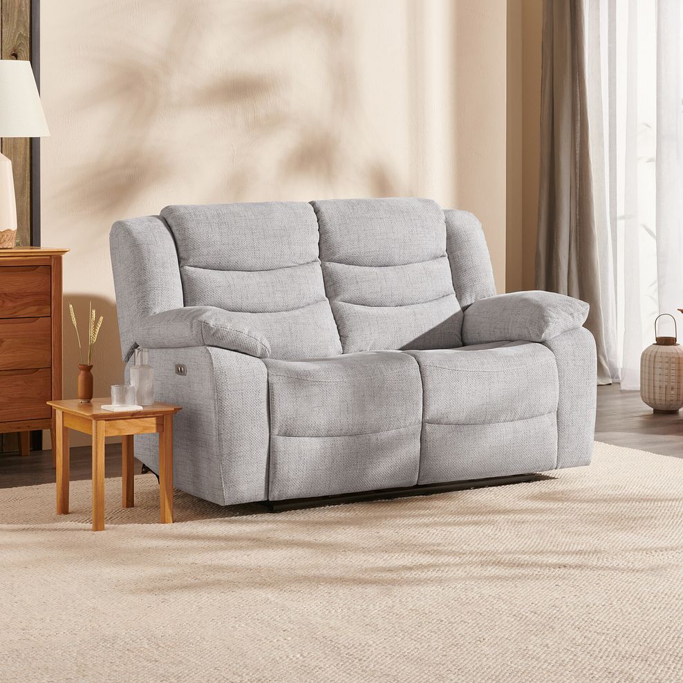Marlow 2 Seater Electric Recliner Sofa in Keswick Dove Fabric 2