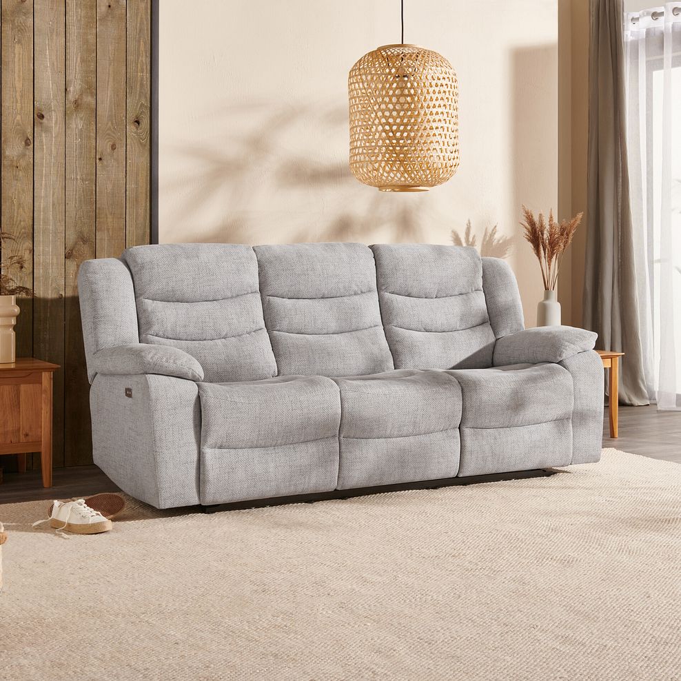 Marlow 3 Seater Electric Recliner Sofa in Keswick Dove Fabric 3