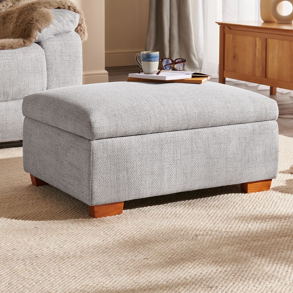 Marlow Storage Footstool in Keswick Dove Fabric 1