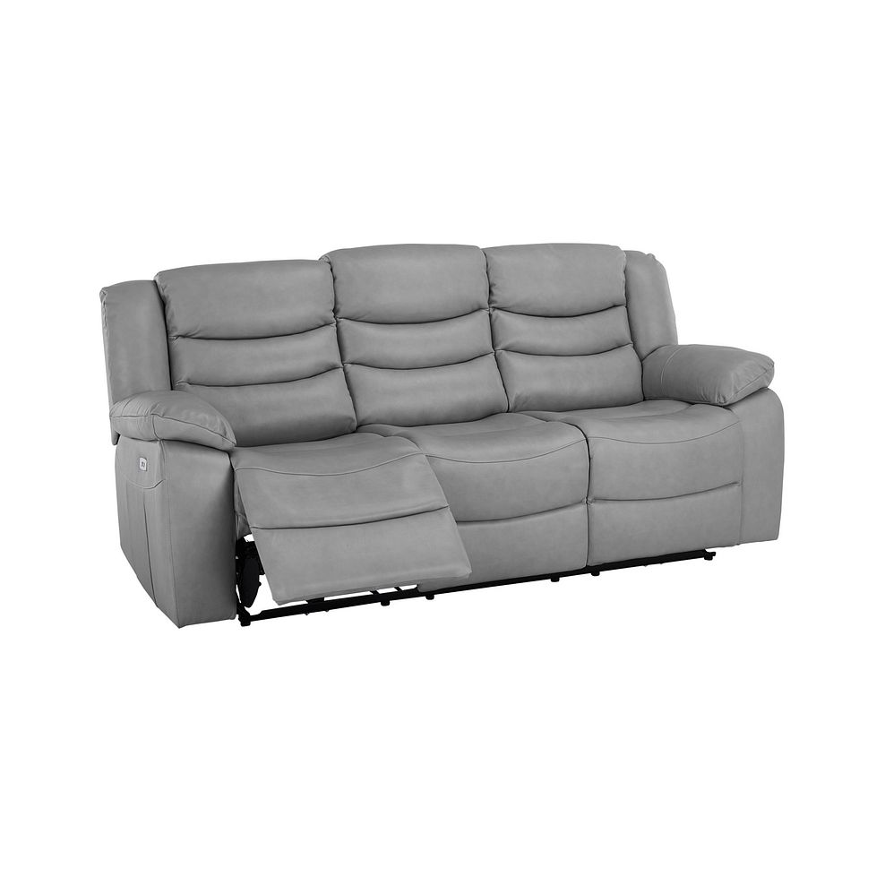 Marlow 3 Seater Electric Recliner Sofa in Light Grey Leather Thumbnail 5