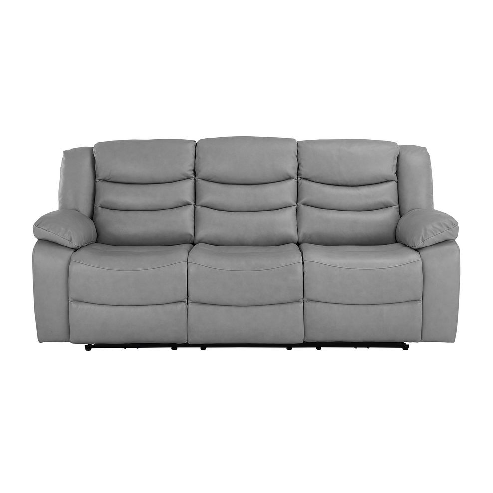 Marlow 3 Seater Electric Recliner Sofa in Light Grey Leather 4