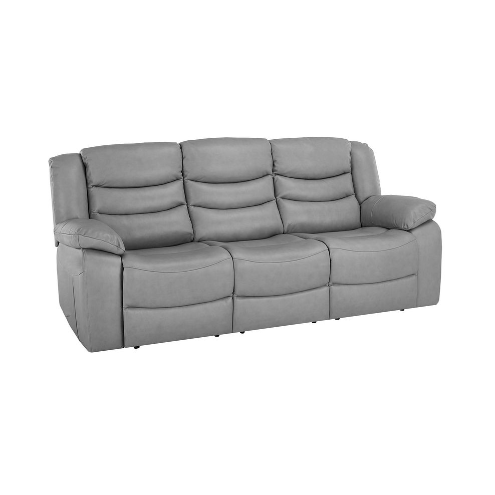 Marlow 3 Seater Sofa in Light Grey Leather