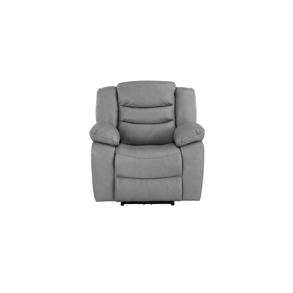 Marlow Electric Recliner Armchair in Light Grey Leather Thumbnail 4