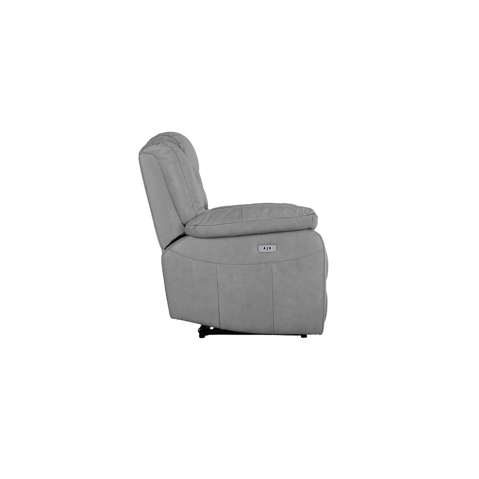 Marlow Electric Recliner Armchair in Light Grey Leather 8