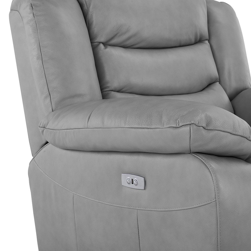 Marlow Electric Recliner Armchair in Light Grey Leather 12