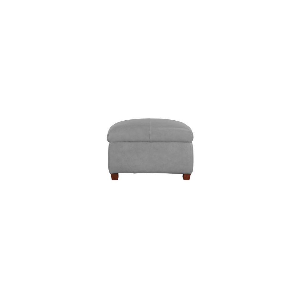 Marlow Storage Footstool in Light Grey Leather 6