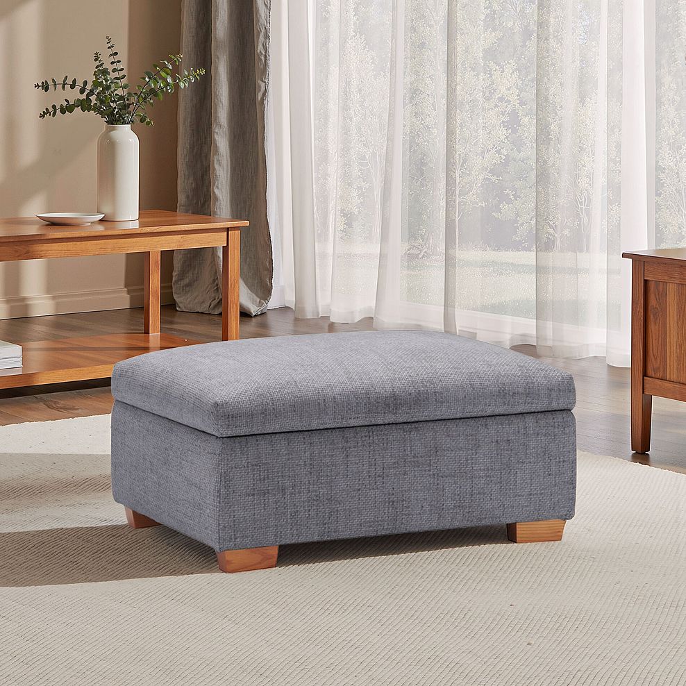 Marlow Storage Footstool in Santos Steel Fabric 1