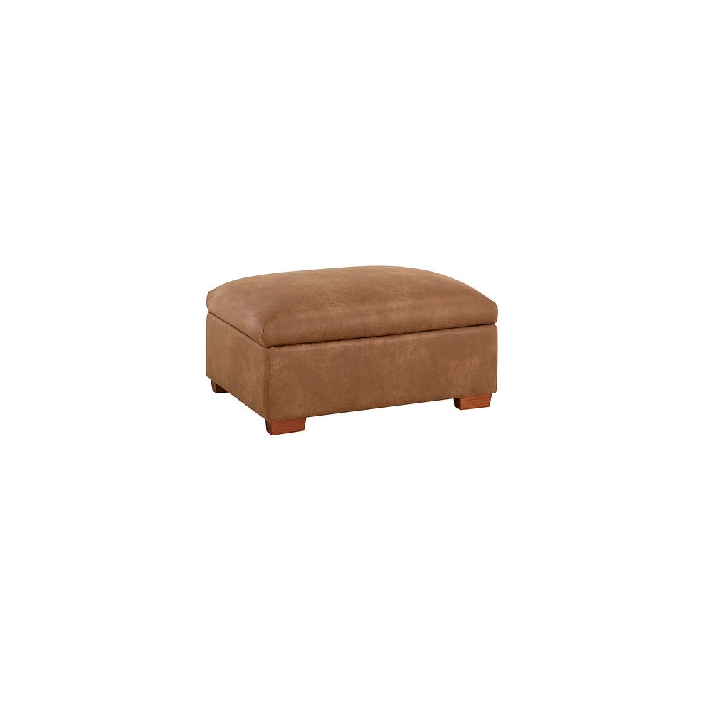 Marlow Storage Footstool in Ranch Brown Fabric 1