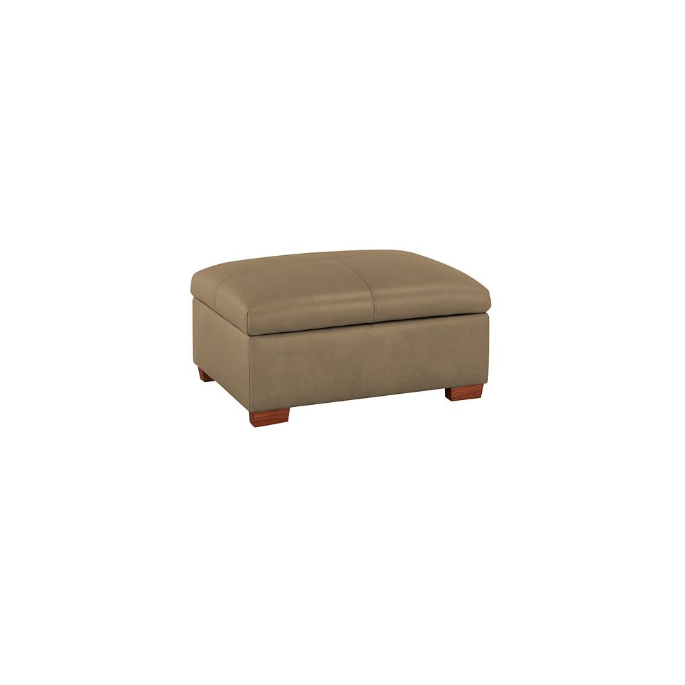 Marlow Storage Footstool in Beige Leather 1