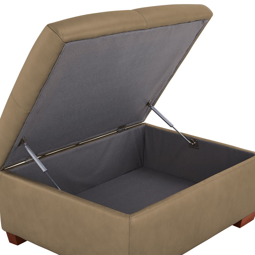 Marlow Storage Footstool in Beige Leather 6