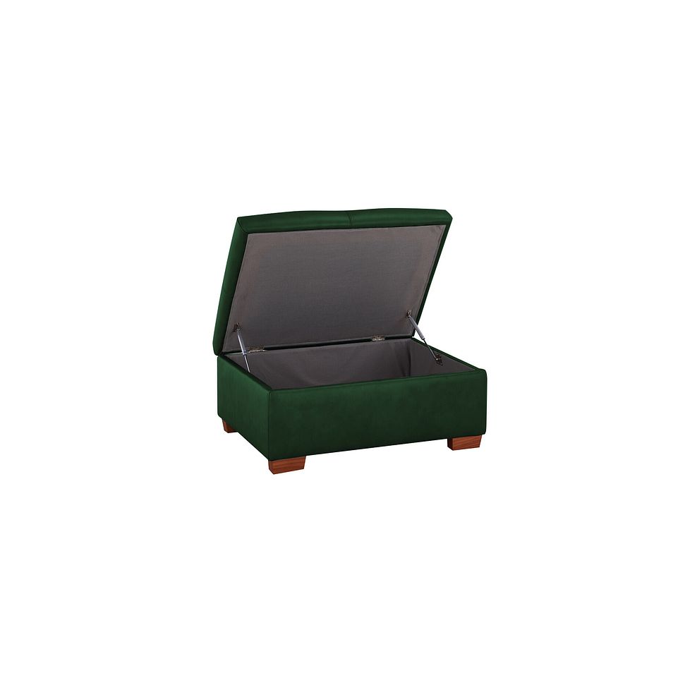 Marlow Storage Footstool in Green Leather 3