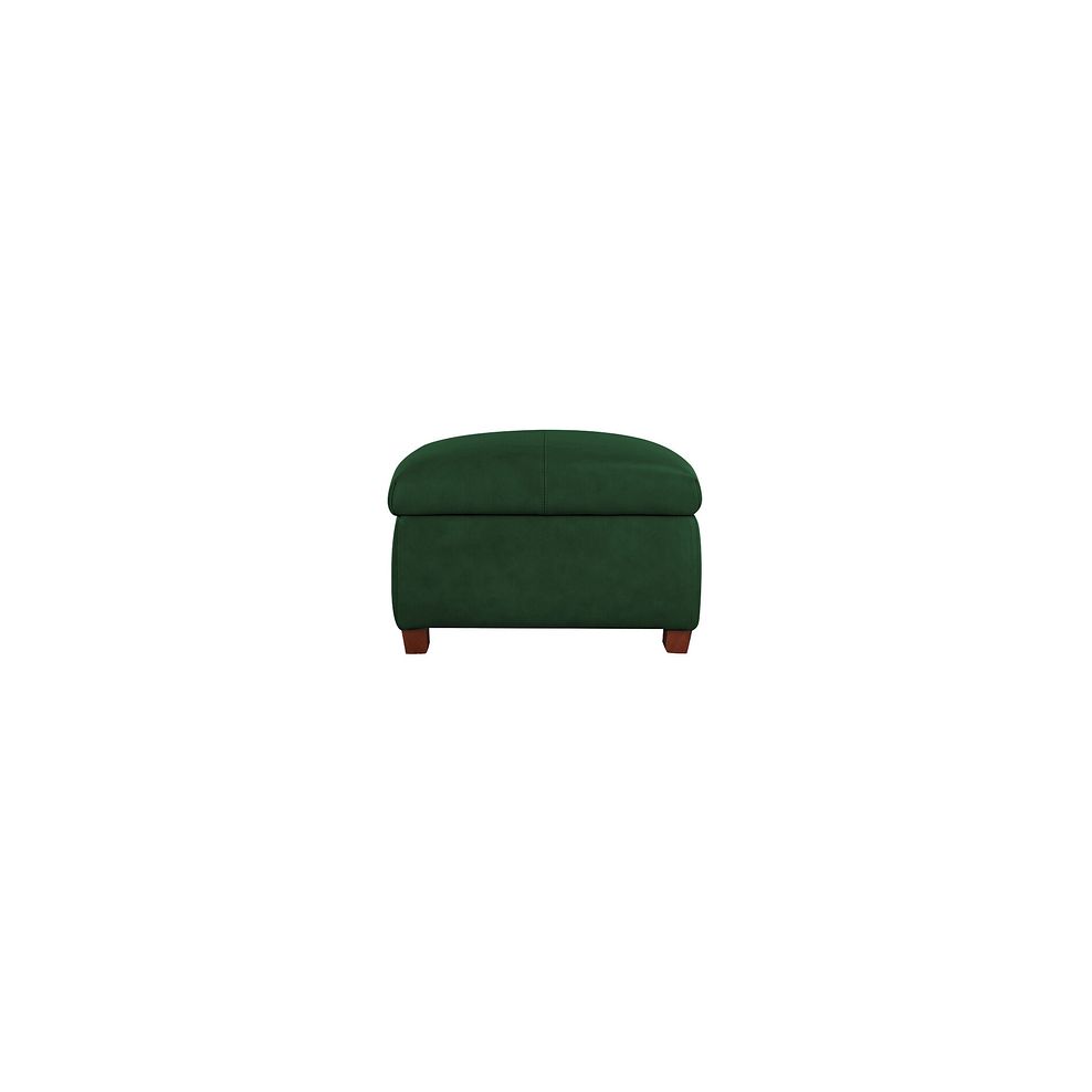 Marlow Storage Footstool in Green Leather 4