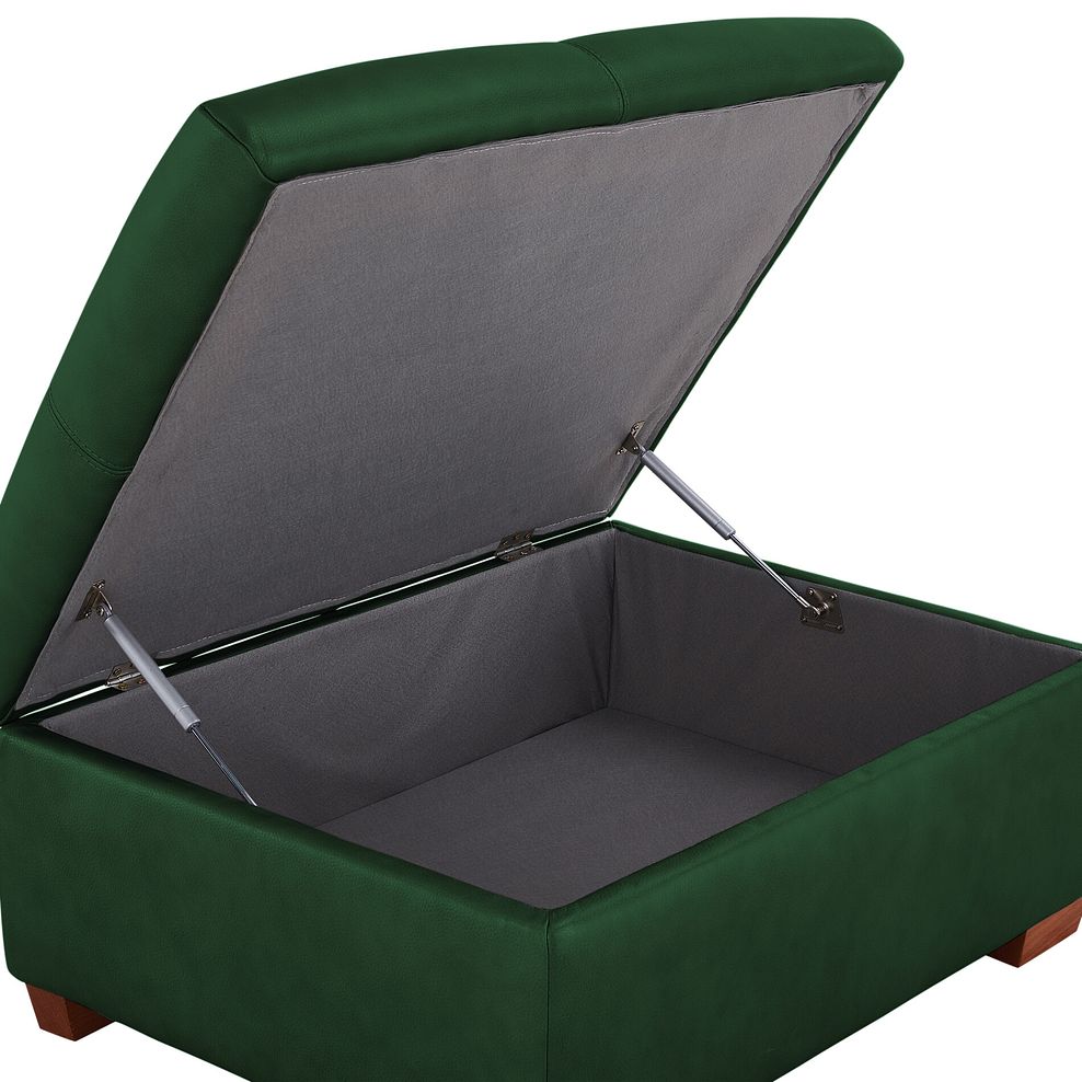 Marlow Storage Footstool in Green Leather 6
