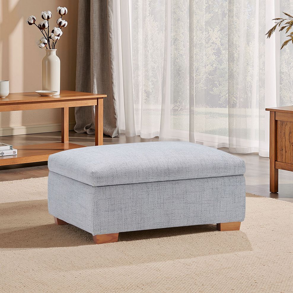 Marlow Storage Footstool in Miller Grey Fabric 1