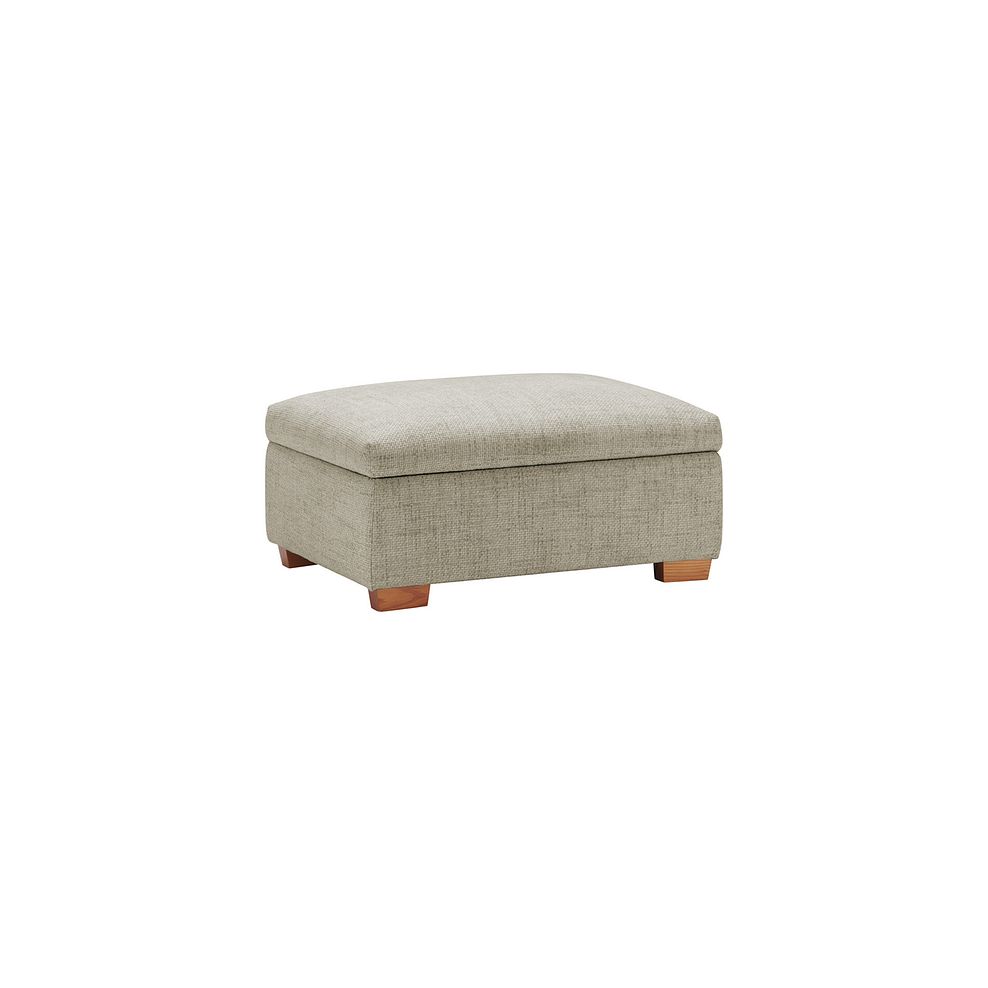 Marlow Storage Footstool in Plush Beige Fabric 1