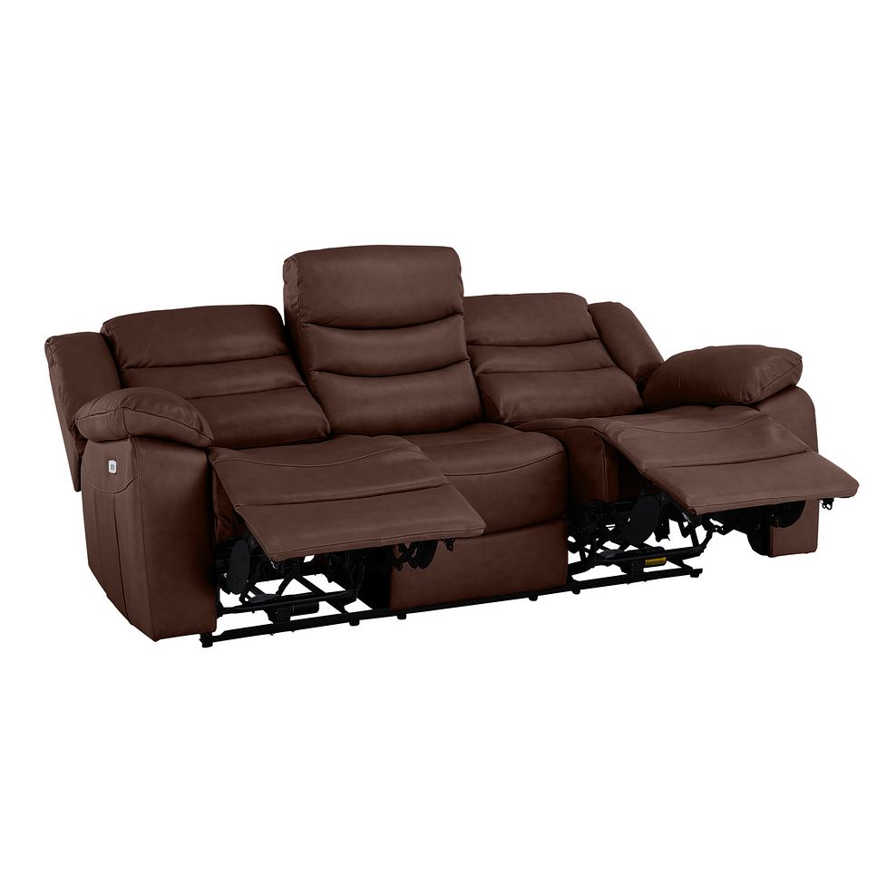 Marlow 3 Seater Electric Recliner Sofa in Tan Leather 5