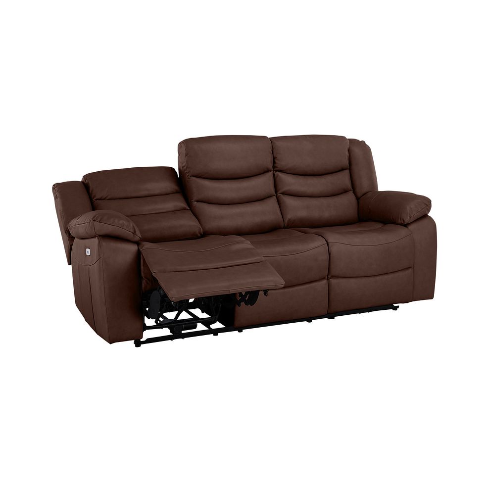Marlow 3 Seater Electric Recliner Sofa in Tan Leather 4