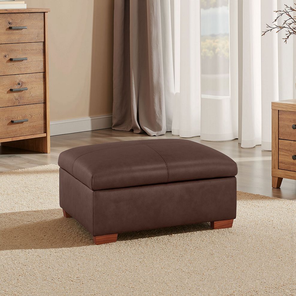 Marlow Storage Footstool in Tan Leather 1