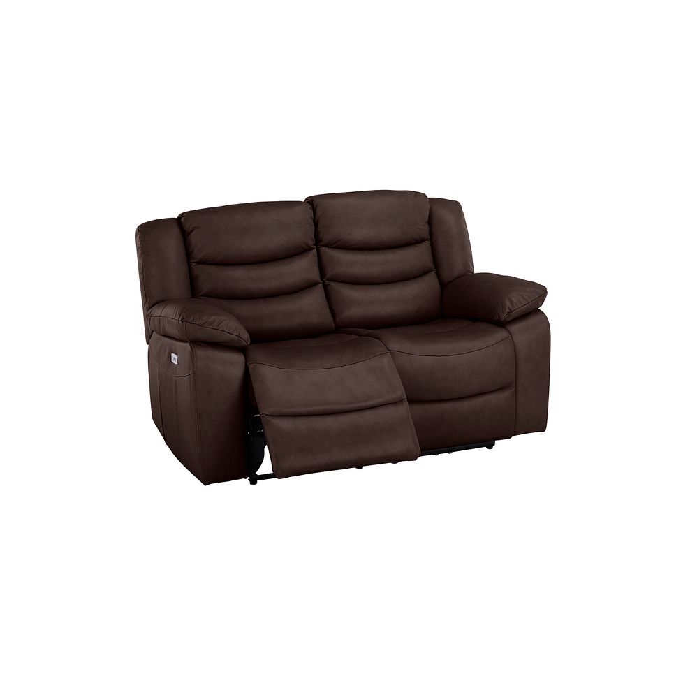 Marlow 2 Seater Electric Recliner Sofa in Two Tone Brown Leather 3