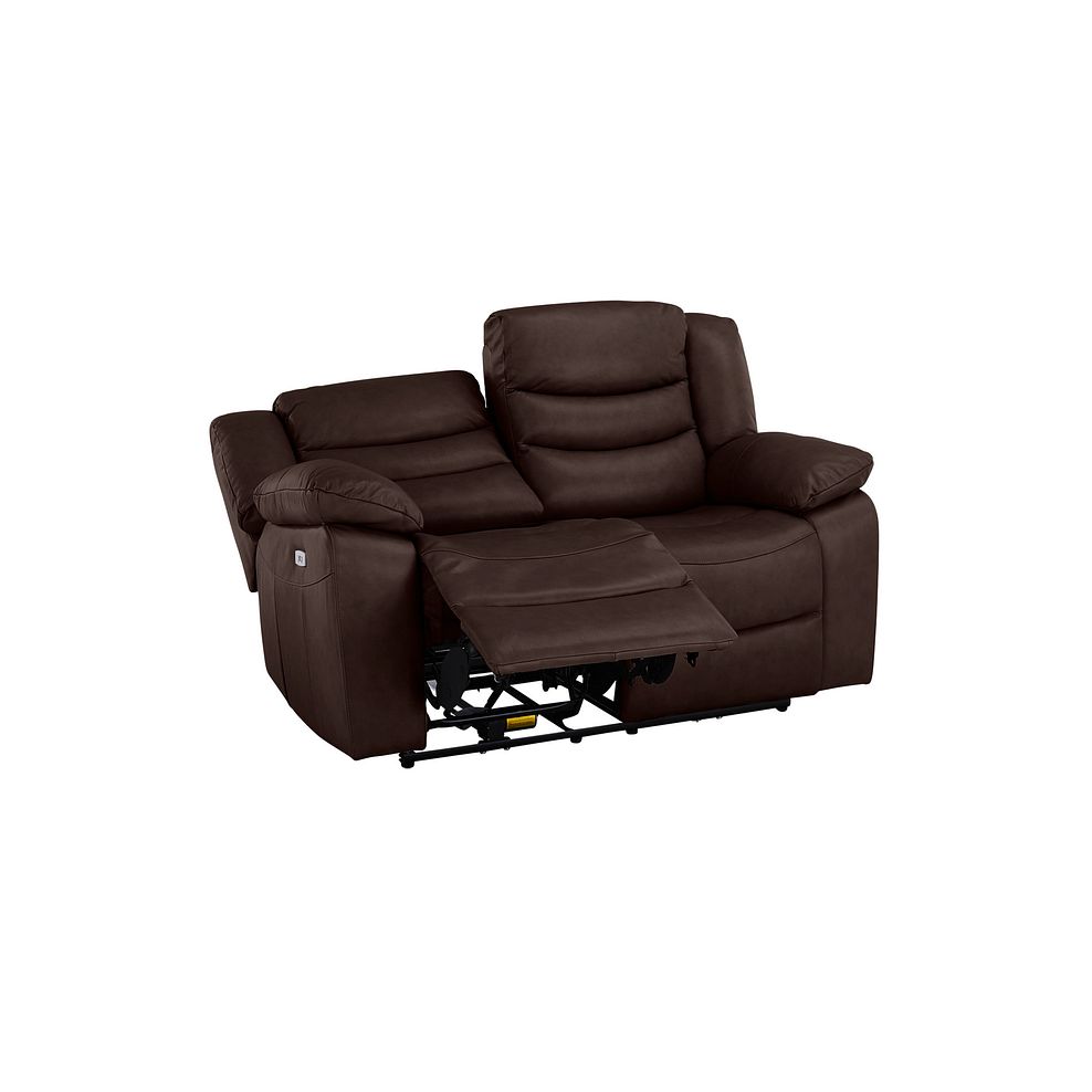 Marlow 2 Seater Electric Recliner Sofa in Two Tone Brown Leather 4