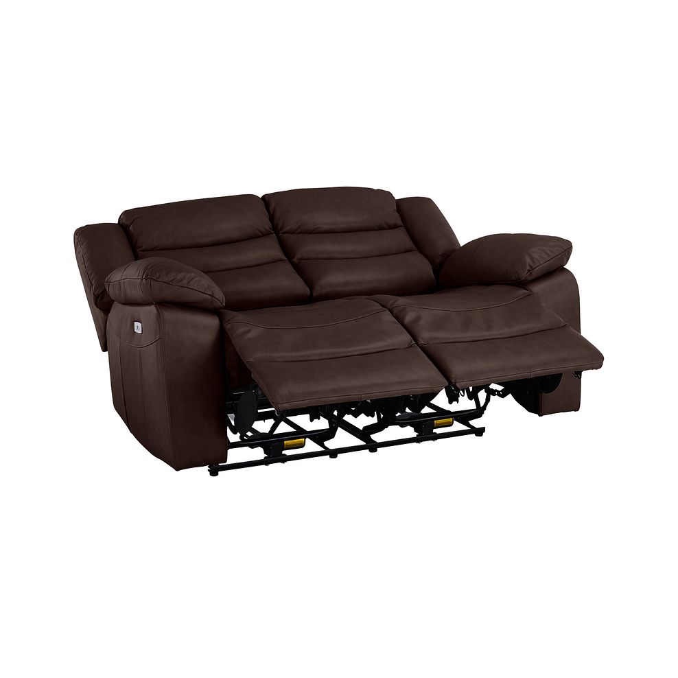 Marlow 2 Seater Electric Recliner Sofa in Two Tone Brown Leather 5