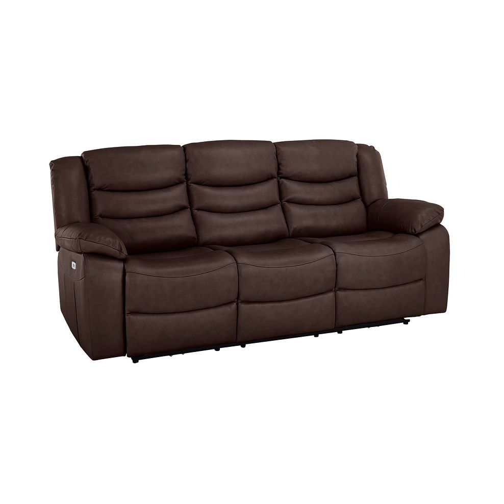 Marlow 3 Seater Electric Recliner Sofa in Two Tone Brown Leather 1