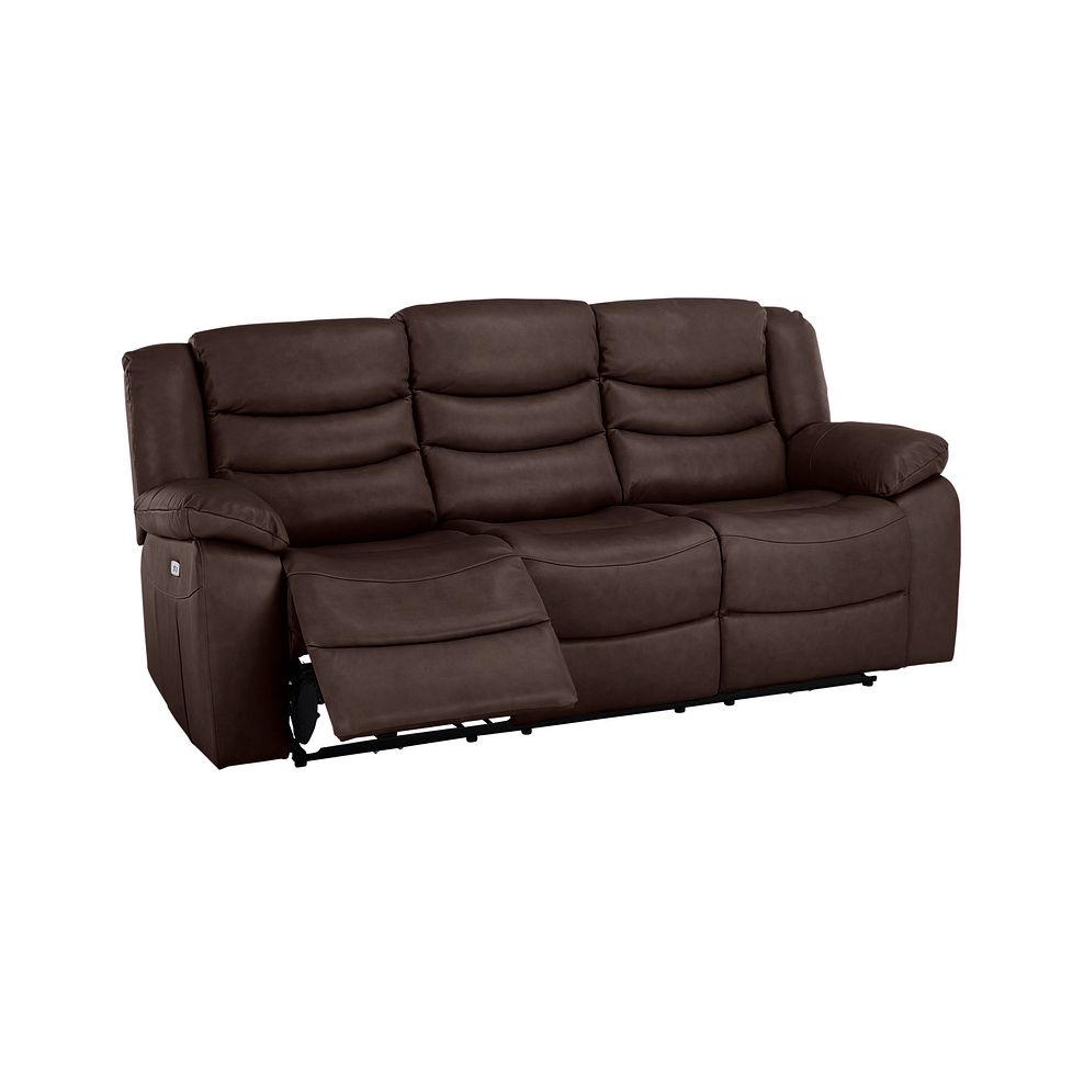Marlow 3 Seater Electric Recliner Sofa in Two Tone Brown Leather 3