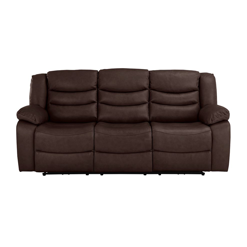 Marlow 3 Seater Electric Recliner Sofa in Two Tone Brown Leather 2