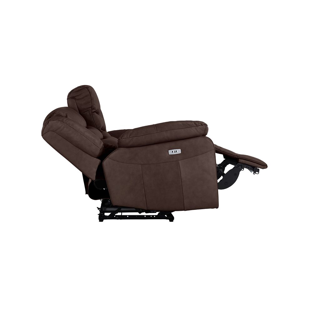 Marlow 3 Seater Electric Recliner Sofa in Two Tone Brown Leather 8