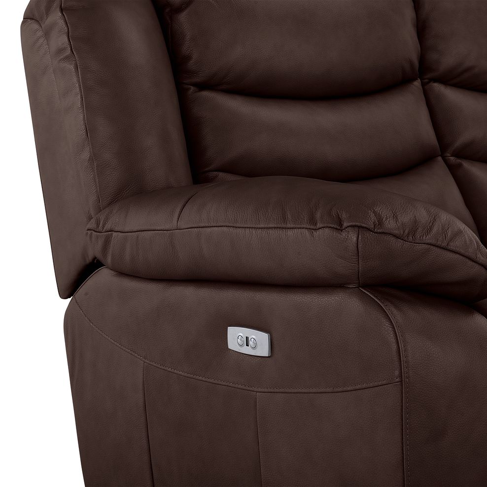 Marlow 3 Seater Electric Recliner Sofa in Two Tone Brown Leather 10