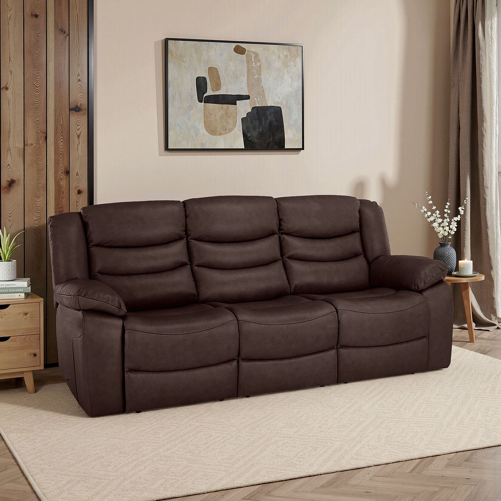 Marlow 3 Seater Sofa in Two Tone Brown Leather 1