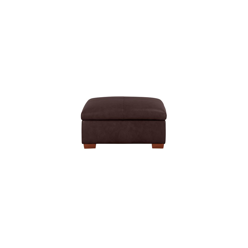 Marlow Storage Footstool in Two Tone Brown Leather 2
