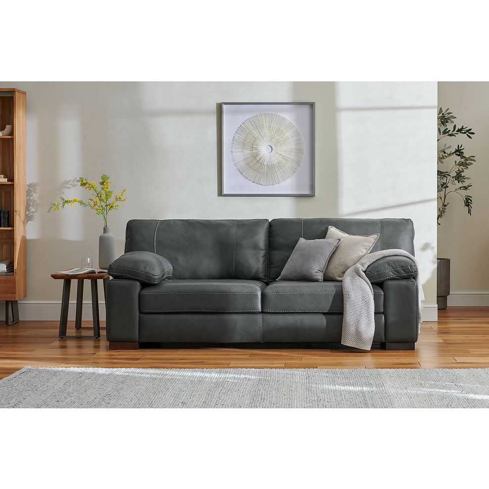 Matera 3 Seater Sofa in Caruso Slate Leather 3