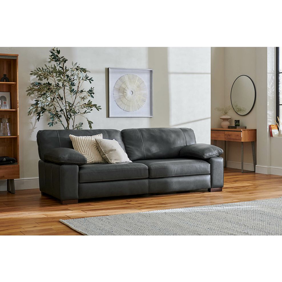 Matera 4 Seater Sofa in Caruso Slate Leather 1