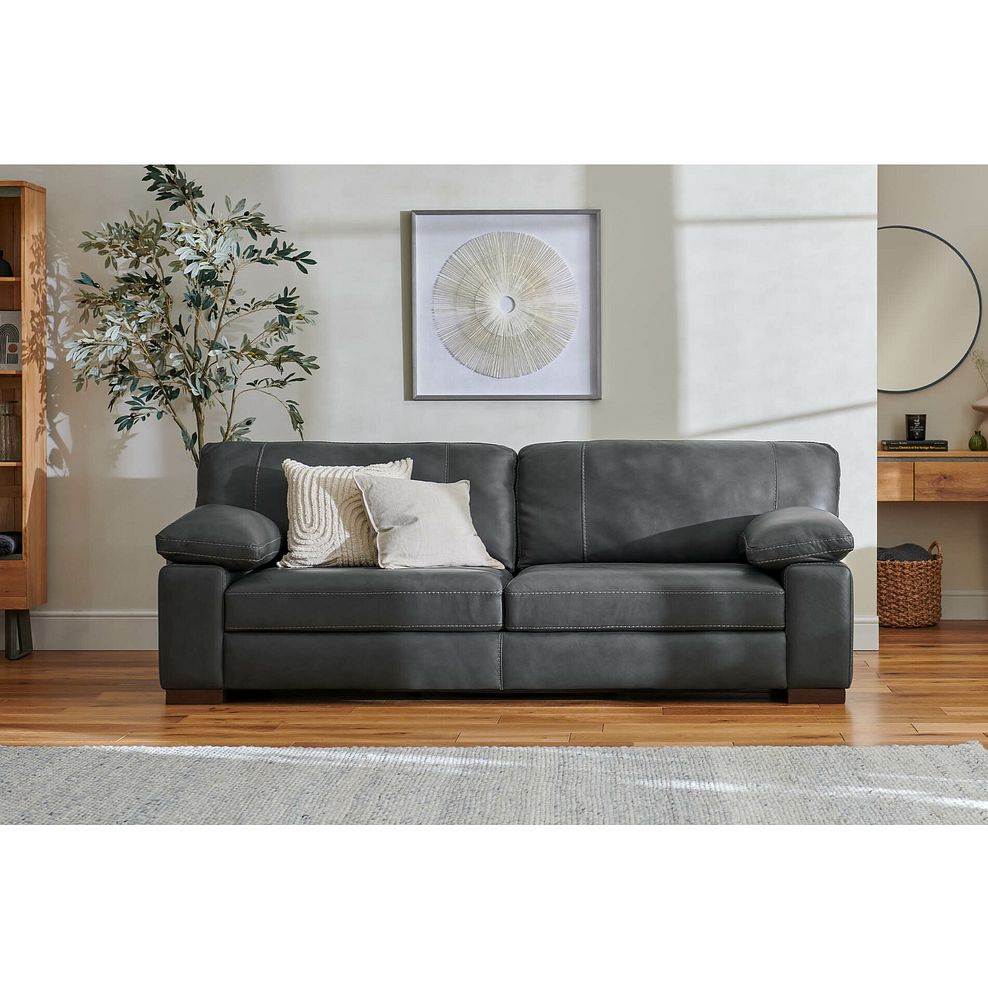 Matera 4 Seater Sofa in Caruso Slate Leather 3