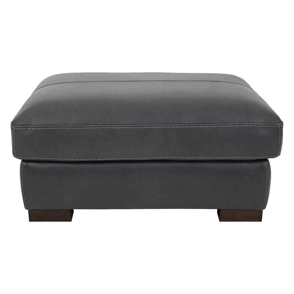 Matera Footstool in Apollo Grey Leather 2