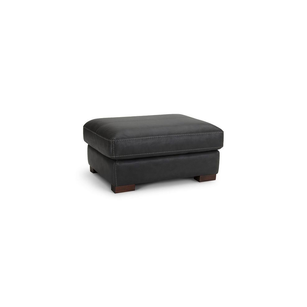 Matera Footstool in Apollo Grey Leather 1