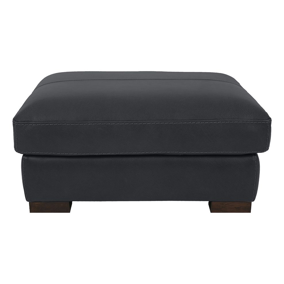 Matera Footstool in Caruso Black Leather 2