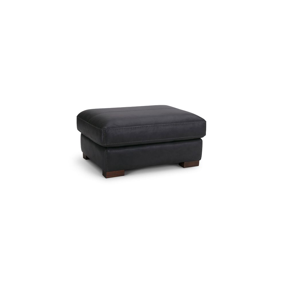 Matera Footstool in Caruso Black Leather 1