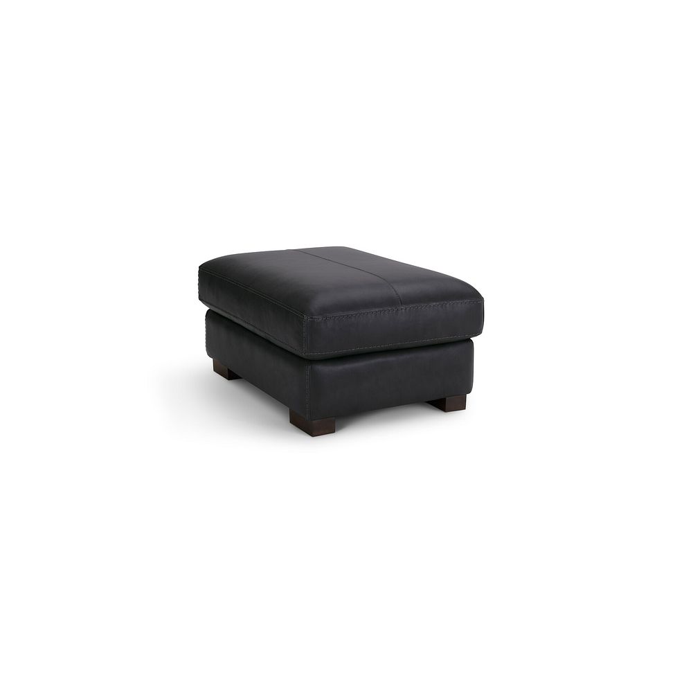 Matera Footstool in Caruso Black Leather 2