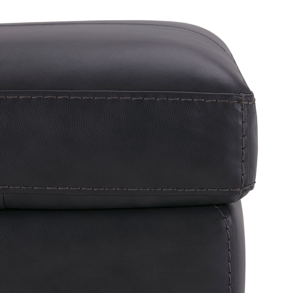 Matera Footstool in Caruso Black Leather 7