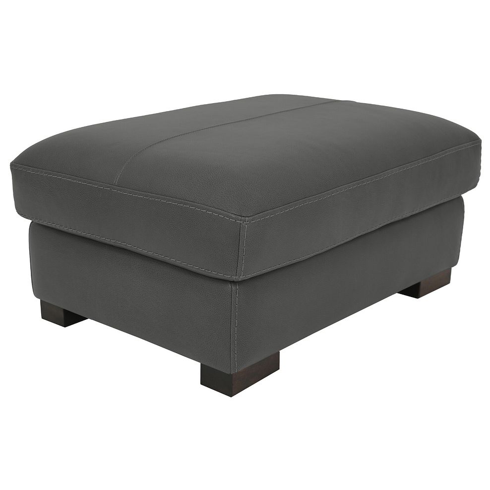 Matera Footstool in Caruso Fog Leather 1