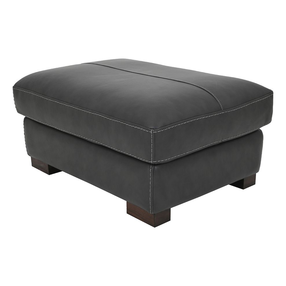 Matera Footstool in Caruso Slate Leather 2