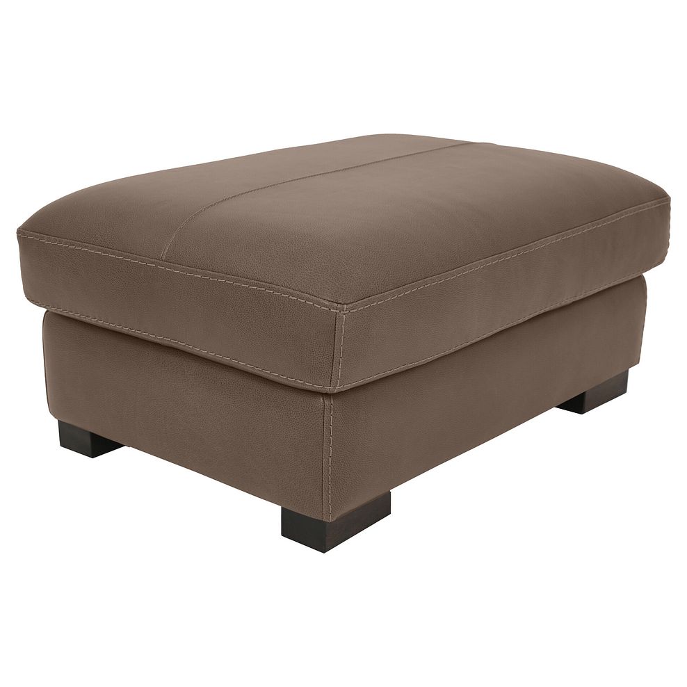 Matera Footstool in Caruso Taupe Leather 1