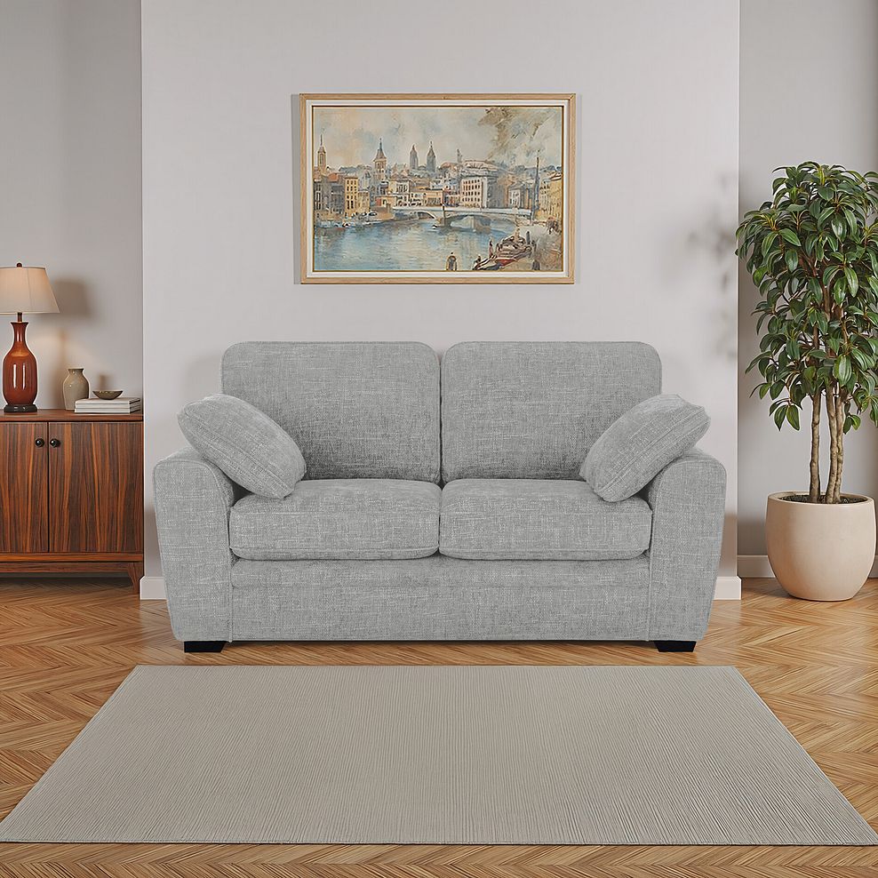 Melbourne 2 Seater Sofa in Enzo Silver Fabric 1