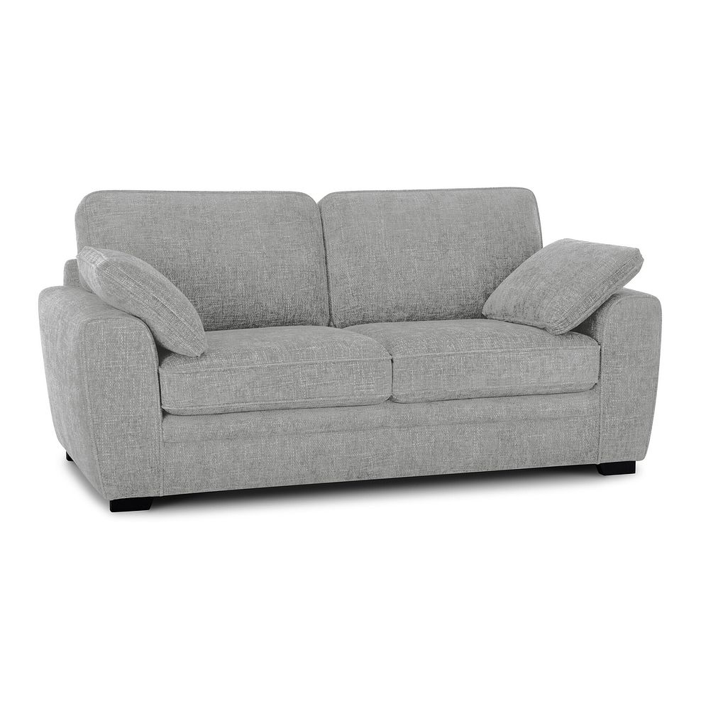 Melbourne 3 Seater Sofa in Enzo Silver Fabric 1