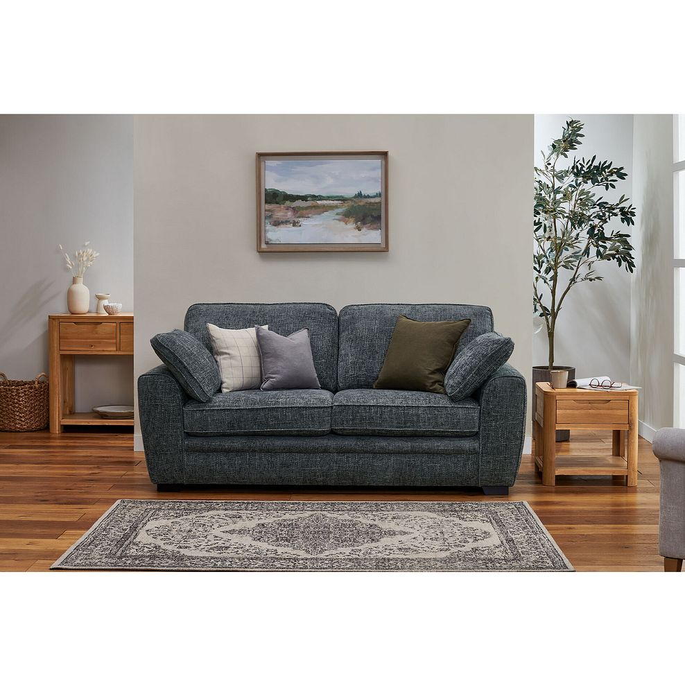 Melbourne 3 Seater Sofa in Enzo Slate Fabric 1