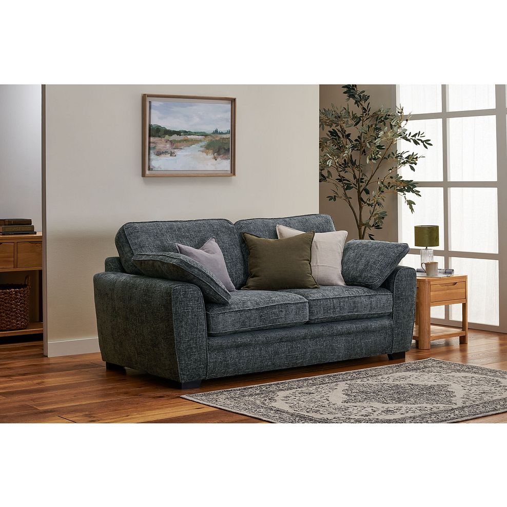 Melbourne 3 Seater Sofa in Enzo Slate Fabric 2